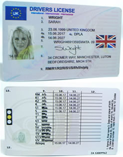fake uk drivers license template